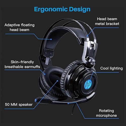 Miniatura 3 de HP Auriculares con micrófono para PC auriculares para juegos con cable auriculares PS5 con cable con micrófono para juegos auriculares para juegos
