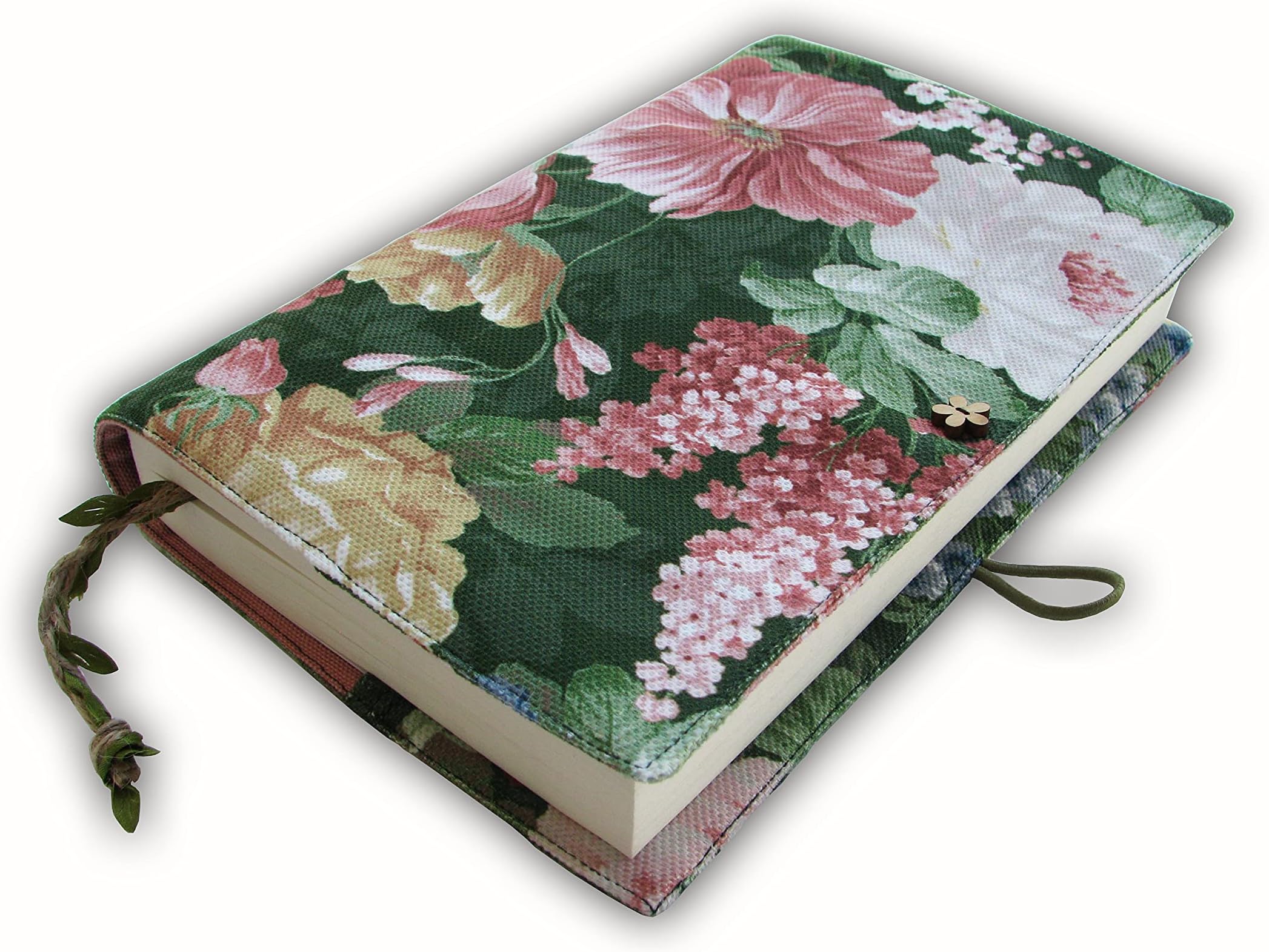 Book Cover, Fabric Novel for Adult for Paperback, Flower Spring Pattern, Cloth Washable Book Protector - Padded Case Sleeve Bag, 5.5 x 8.2 x 1.6