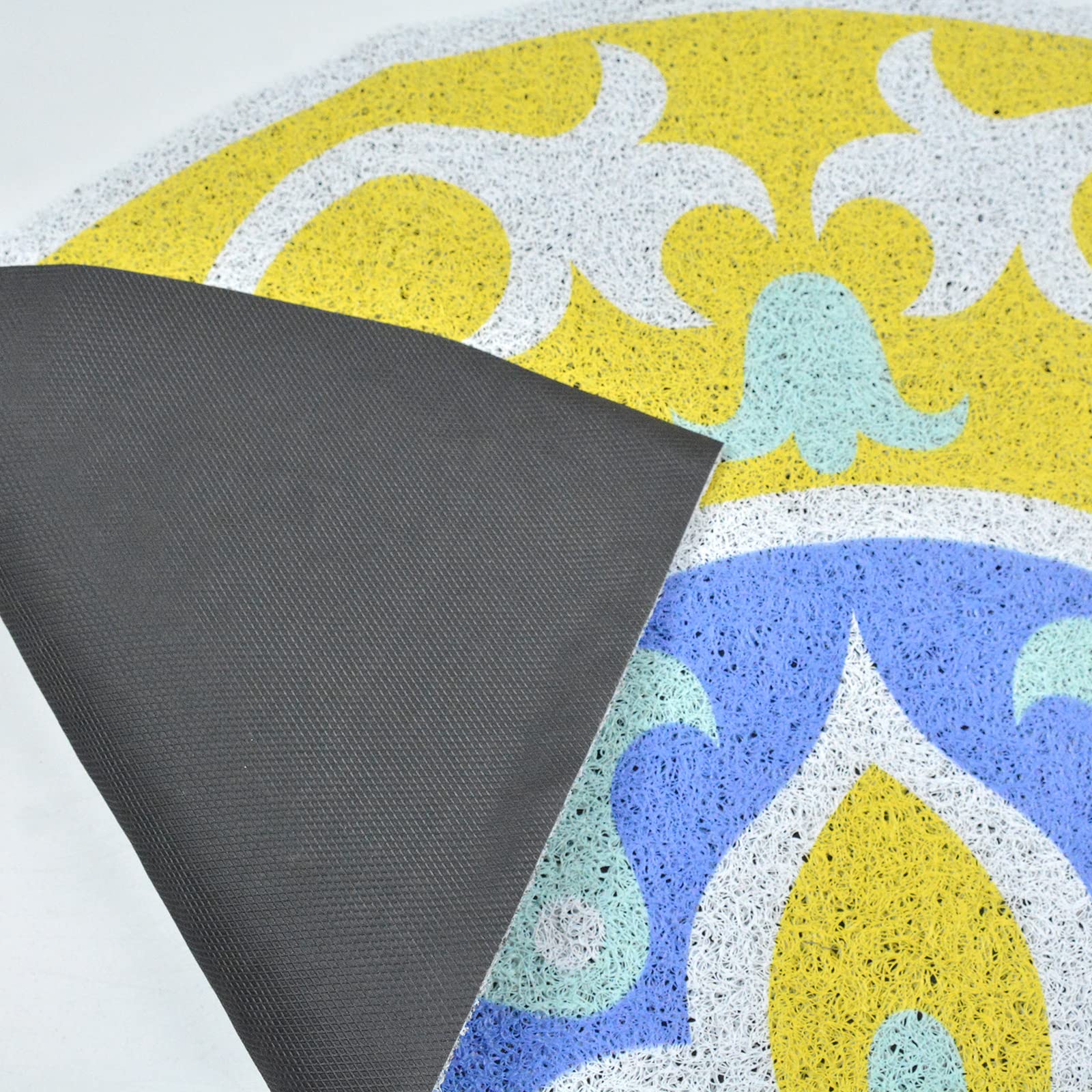 Benting Half Round Door Mat,Non-Slip Welcome Entrance Doormat Durable Non-Slip Absorbent Printed Floor Mat for Garage, Patio, High-Traffic Areas and Bedroom Carpet Doormat, 17.7 "x35.4" (Tulips)