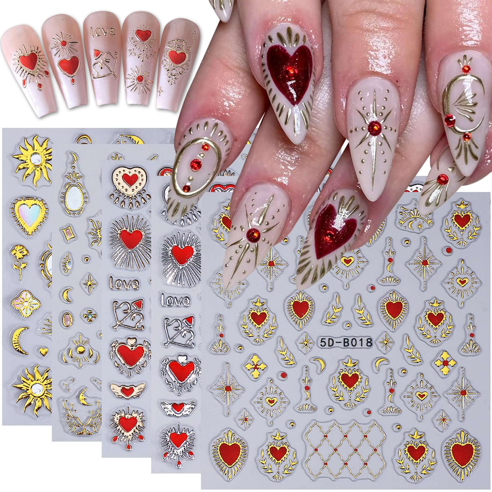 Sun Nail Stickers - Bohemian Nail Art Decals -20
