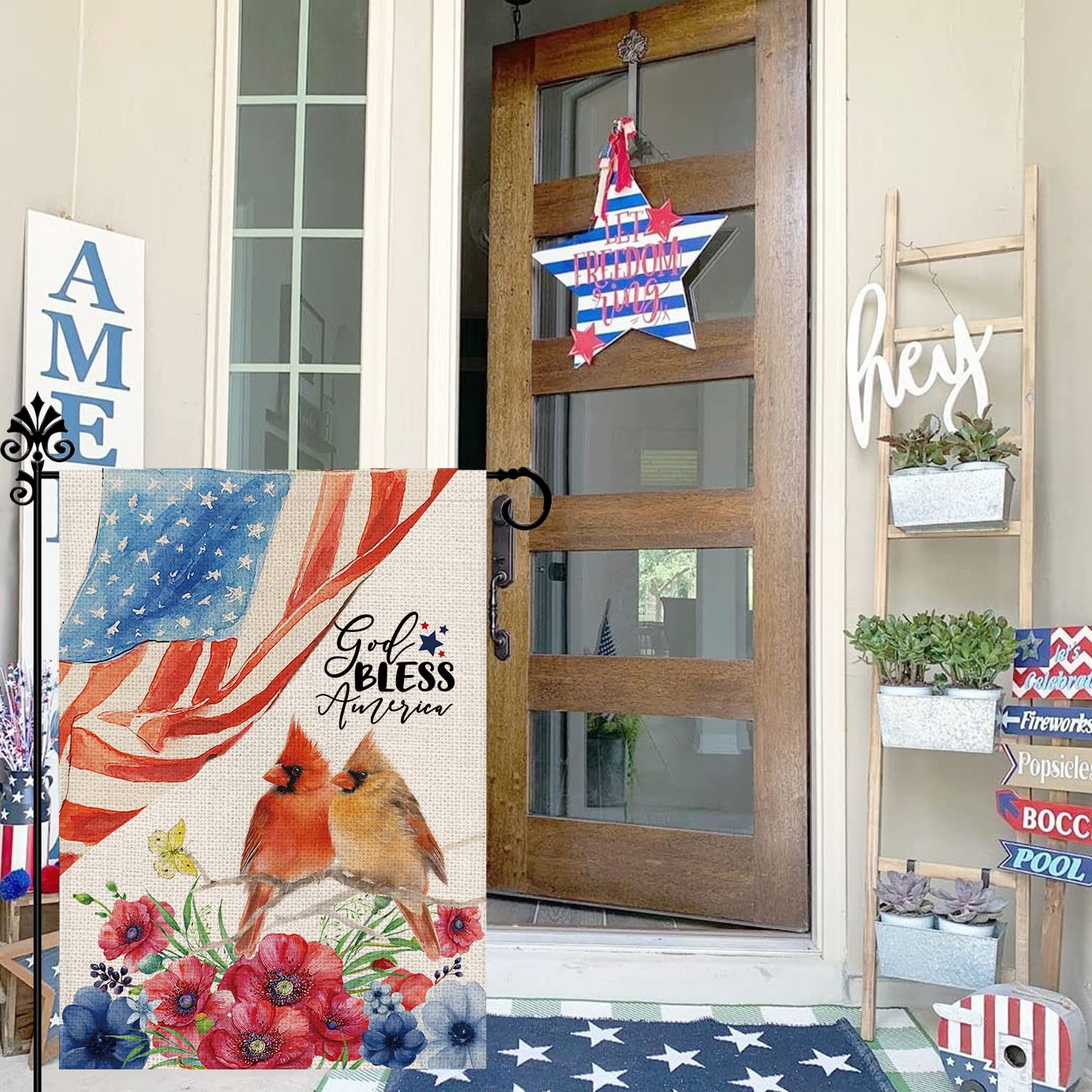 KEEPAEON Drapeau Patriotique Du 4 Juillet Noir Et Blanc De 30