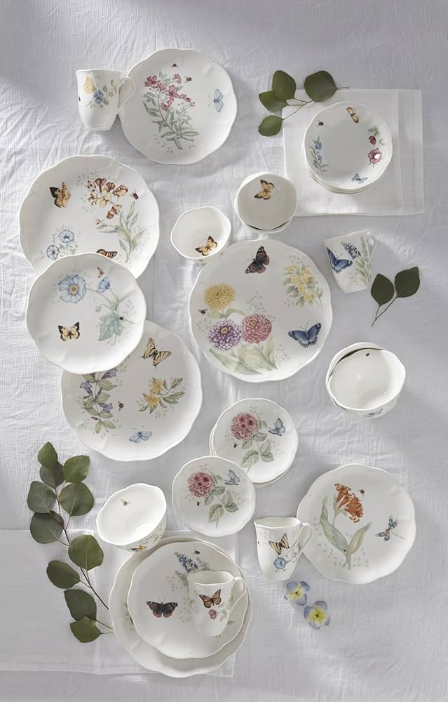 Lenox Butterfly Meadow 28-Piece White Porcelain Dinnerware Set