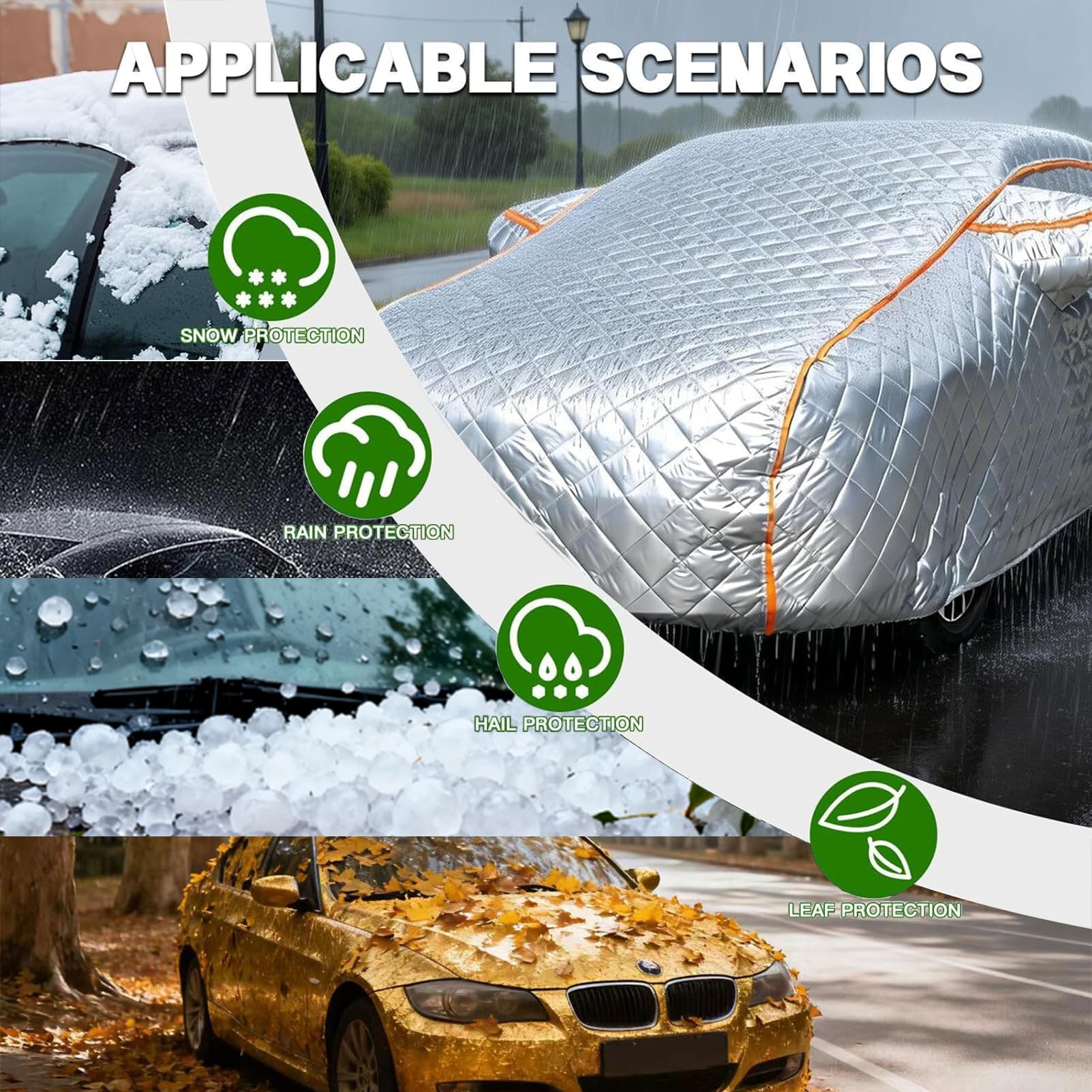 Telo Antigrandine Per Auto per Opel Corsa 2019-2026, Copriauto antigrandine Imbottito, Telo Copri Auto Anti Grandine Esterni Impermeabile Copertura Felpato Invernale