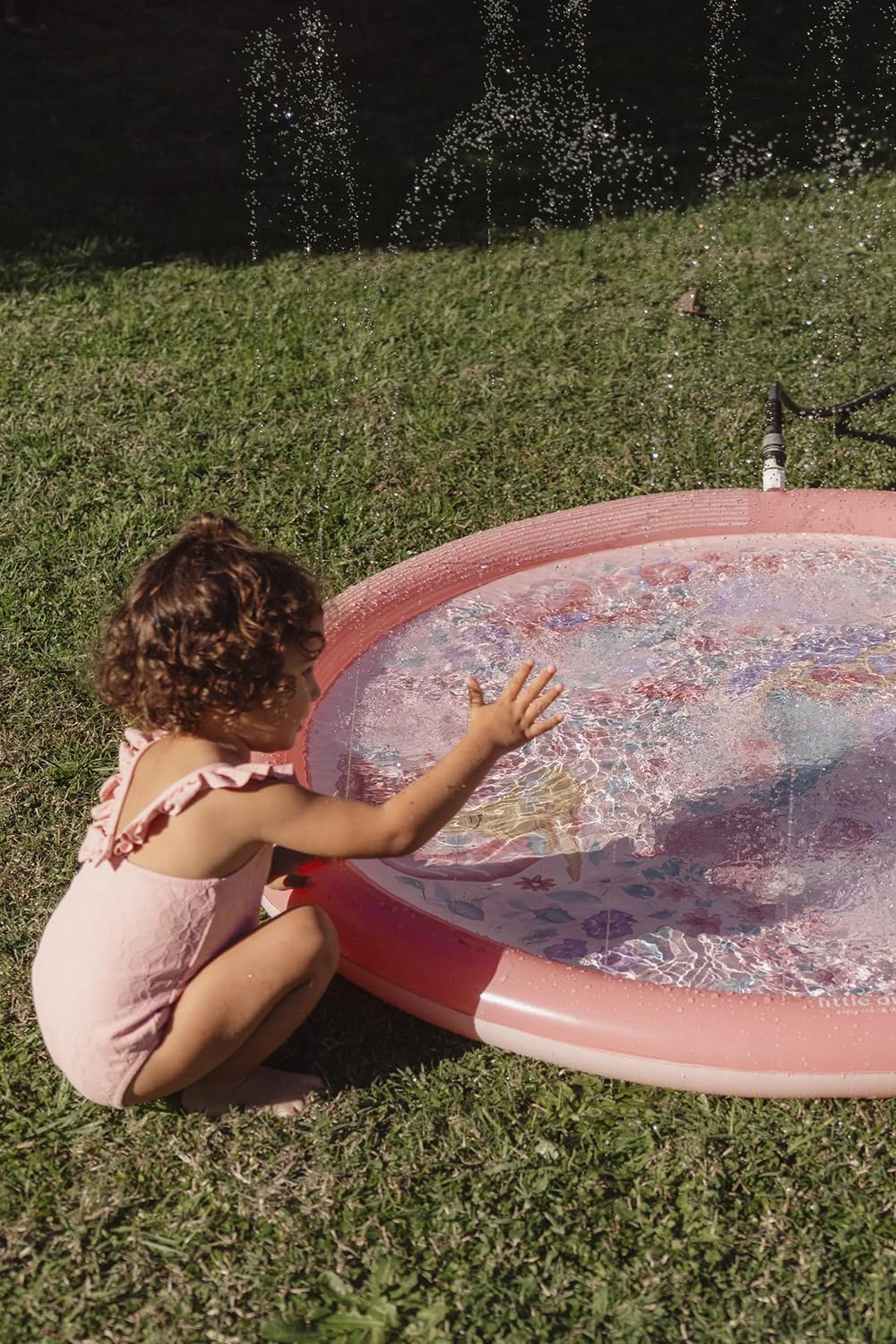 Little Dutch Kinder Sprinkler Wasser Spielmatte - Wasserspielzeug Kinder - 150 cm - Spielzeug für Draußen - Sprinklerauflage - für Mädchen ab 2 Jahre - Dreamy Mermaid rosa