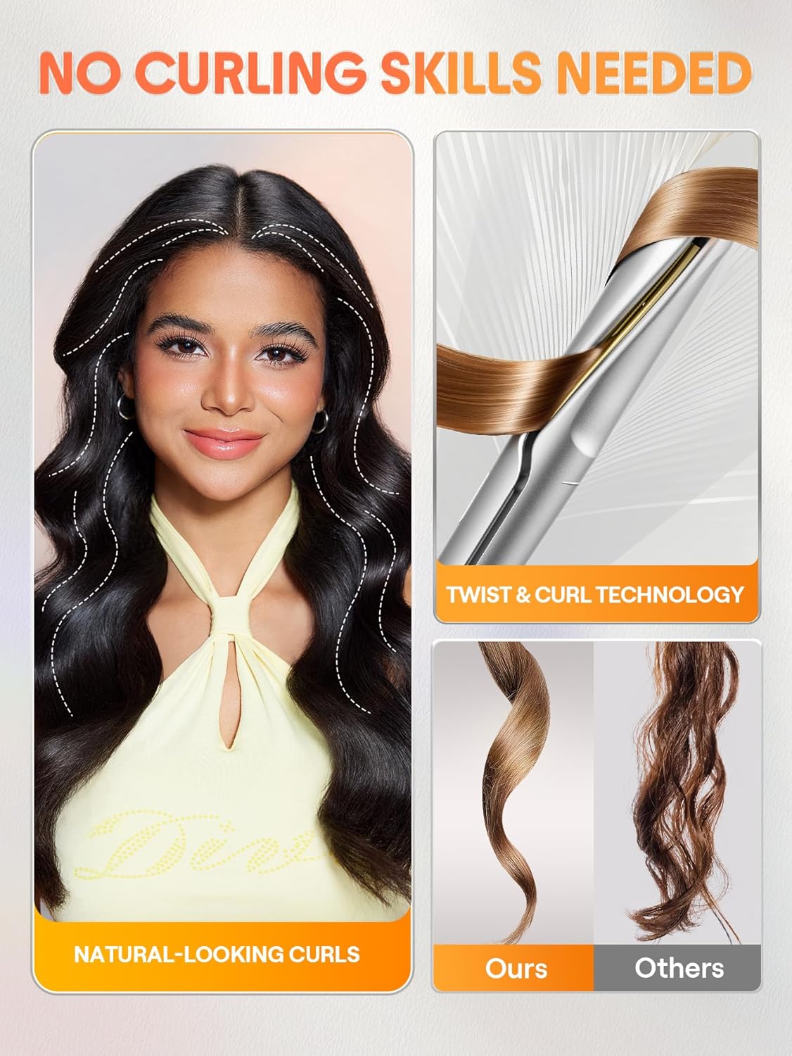 SHEGLAM Sleek Chic Twist Kiss Flat Iron - 2-in-1 Hair Straightener & Curling Iron, 1" Barrel, 60s Fast Heat, 20M Negative Ions, 5 Temp Settings, Travel-Friendly - Image 5