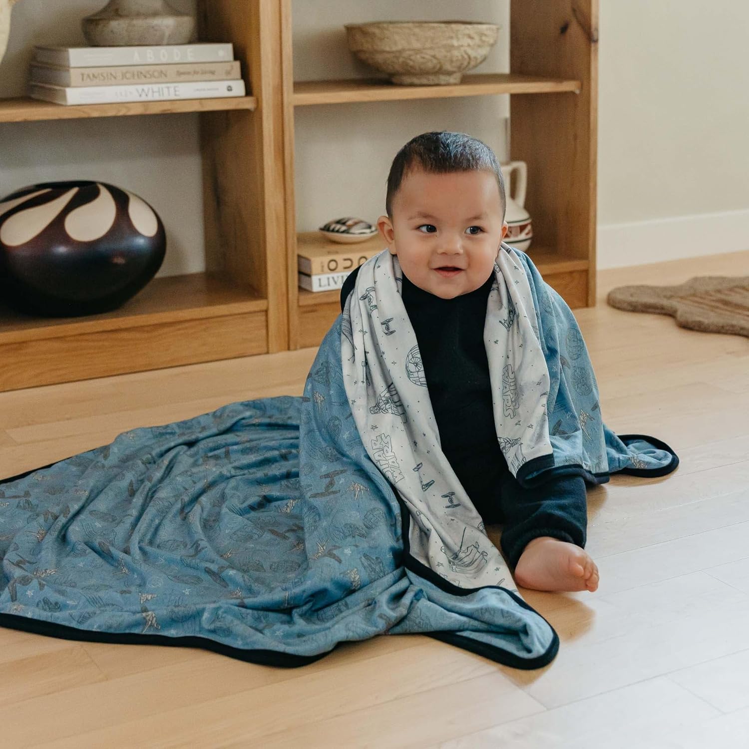 Copper Pearl Large Premium Knit Baby 3 Layer Stretchy Quilt Blanket Empire