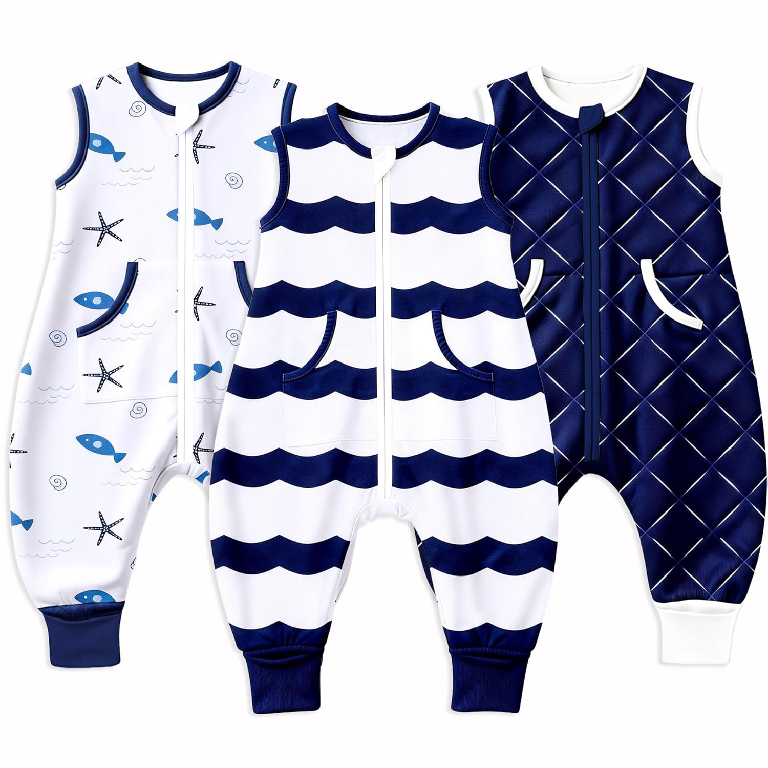 Toddler Sleep Sacks Sleep Sack 3T 4T 5T with legs Cozy comfy Baby Warable Blanket with 2-Way Zipper(3T-5T)