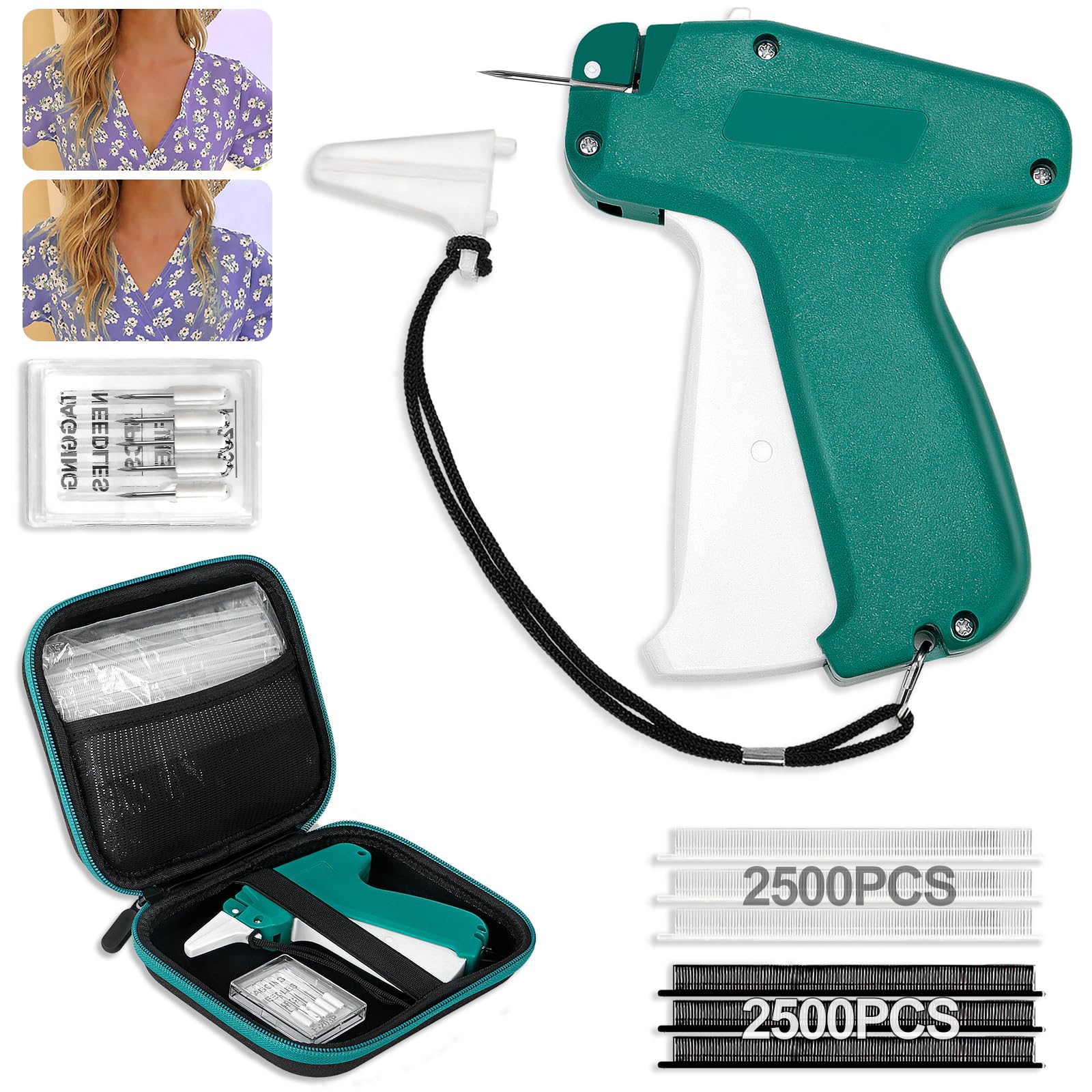Mini Stitch Gun, Stitchy Tag Gun Kit for Clothing with 6 Replacement Needles & 5000 0.19 Inch Attachments, Stitchy Quick Clothing Fixer for Sewing Quilting Hems — image 1