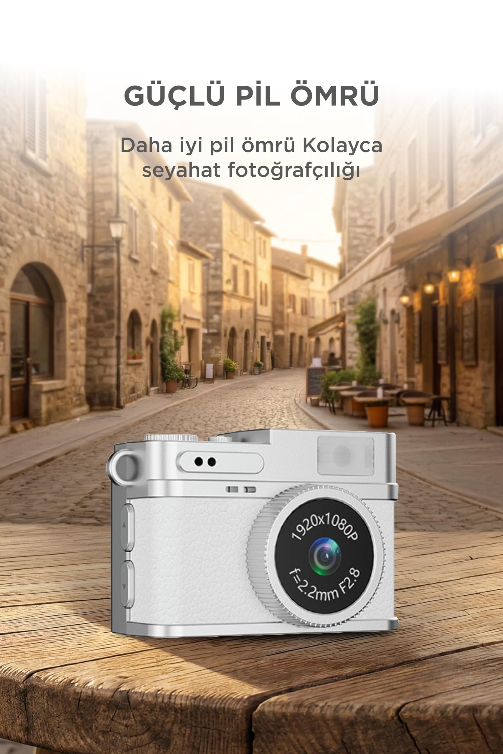 Torima CMR-35 Beyaz Dijital Mini Cep Boy Anahtarlık 1080P Video Fotoğraf Makinesi Kamera