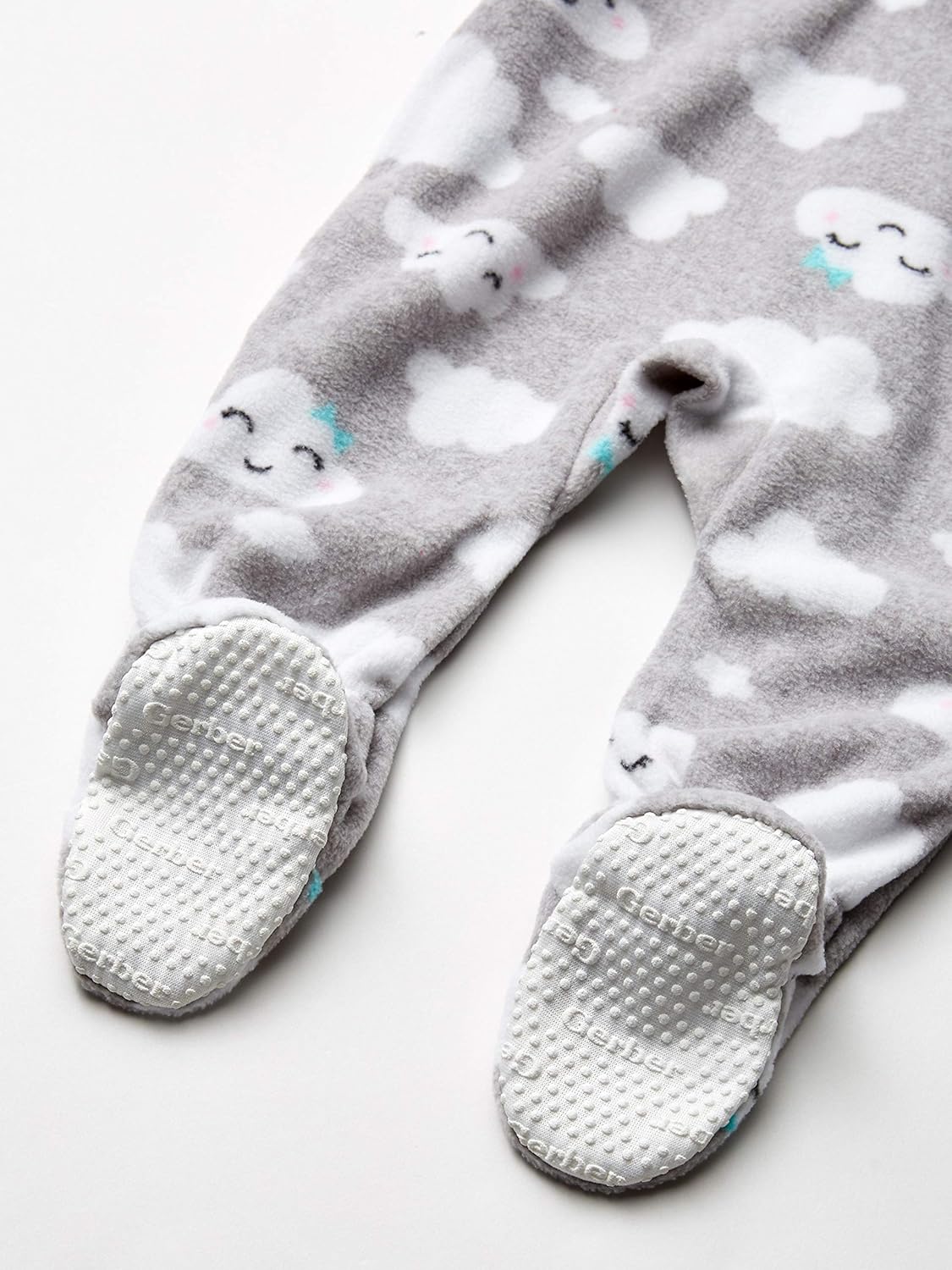 Gerber Baby Girls' Toddler Loose Fit Flame Resistant Fleece Footed Pajamas 2-Pack 5T Blue/Pink Clouds