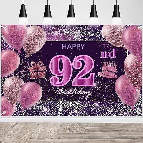 Vista 49 de IMISI Decoraciones de cumpleaños número 19 para niñas, pancarta rosa de feliz cumpleaños para telón de fondo de fiesta