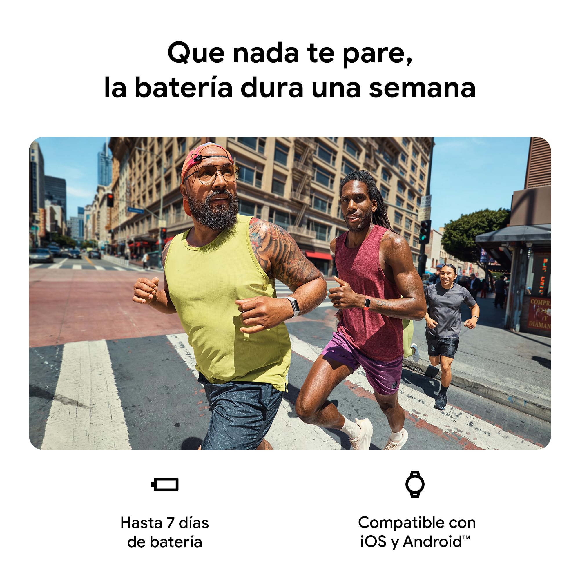 Google Fitbit Charge 6 Pulsera de actividad, 7 días de batería, Google Wallet y Maps, Obsidiana/Aluminio Negro