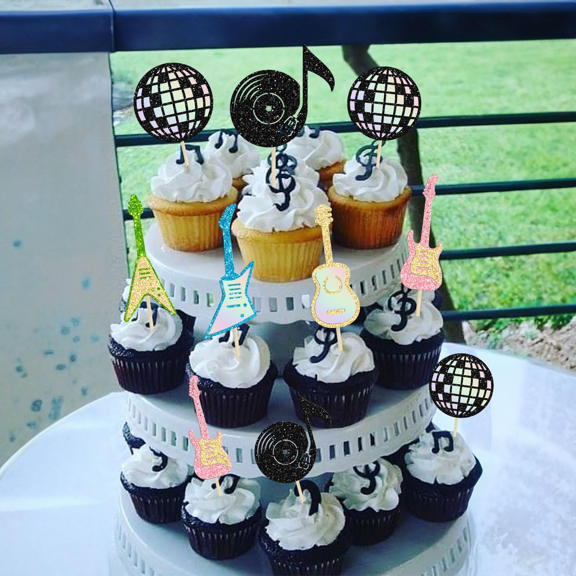 Toppers per torta a tema musicale Mini strumento musicale Sax in resina Pianoforte Charra Pianoforte Note per decorazioni per feste di laurea di compleanno  15