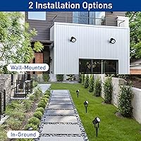 Vista 5 de T-SUNUS Luces Solares de Jardín Tipo Foco, Luz LED Solar para Paisajismo Exterior IP65 Impermeable Cable de 9.8 pies, Panel Solar Separado