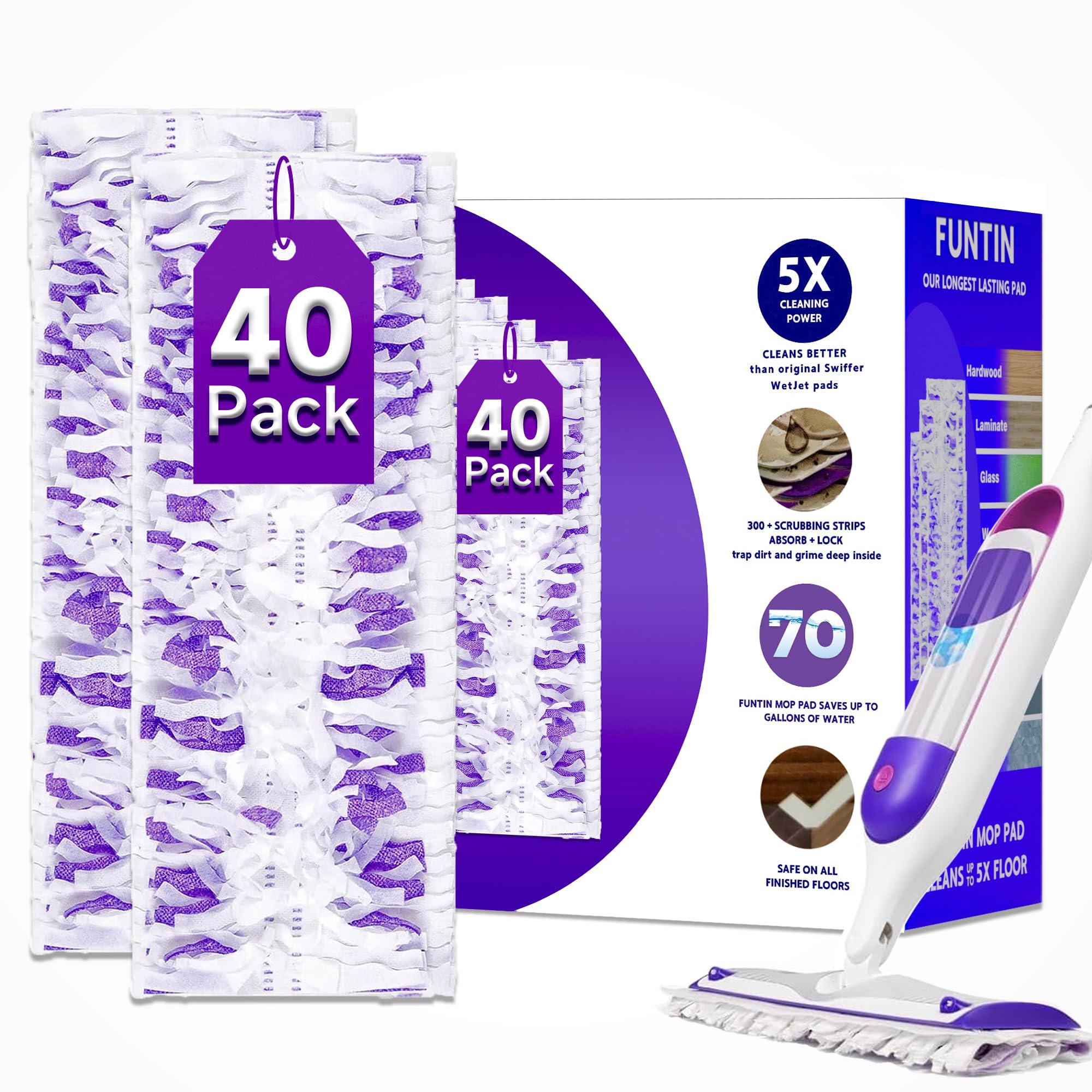 Funtin Power Mop Pads for Swiffer PowerMop
