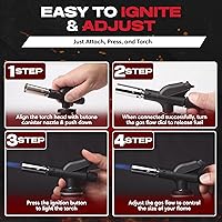 Vista 6 de Antorcha de Chef, Antorcha de Cocina, Antorcha de Cocción, Encendedor Antorcha de Butano Recargable con Llama Ajustable para Sellar Filetes, Crème