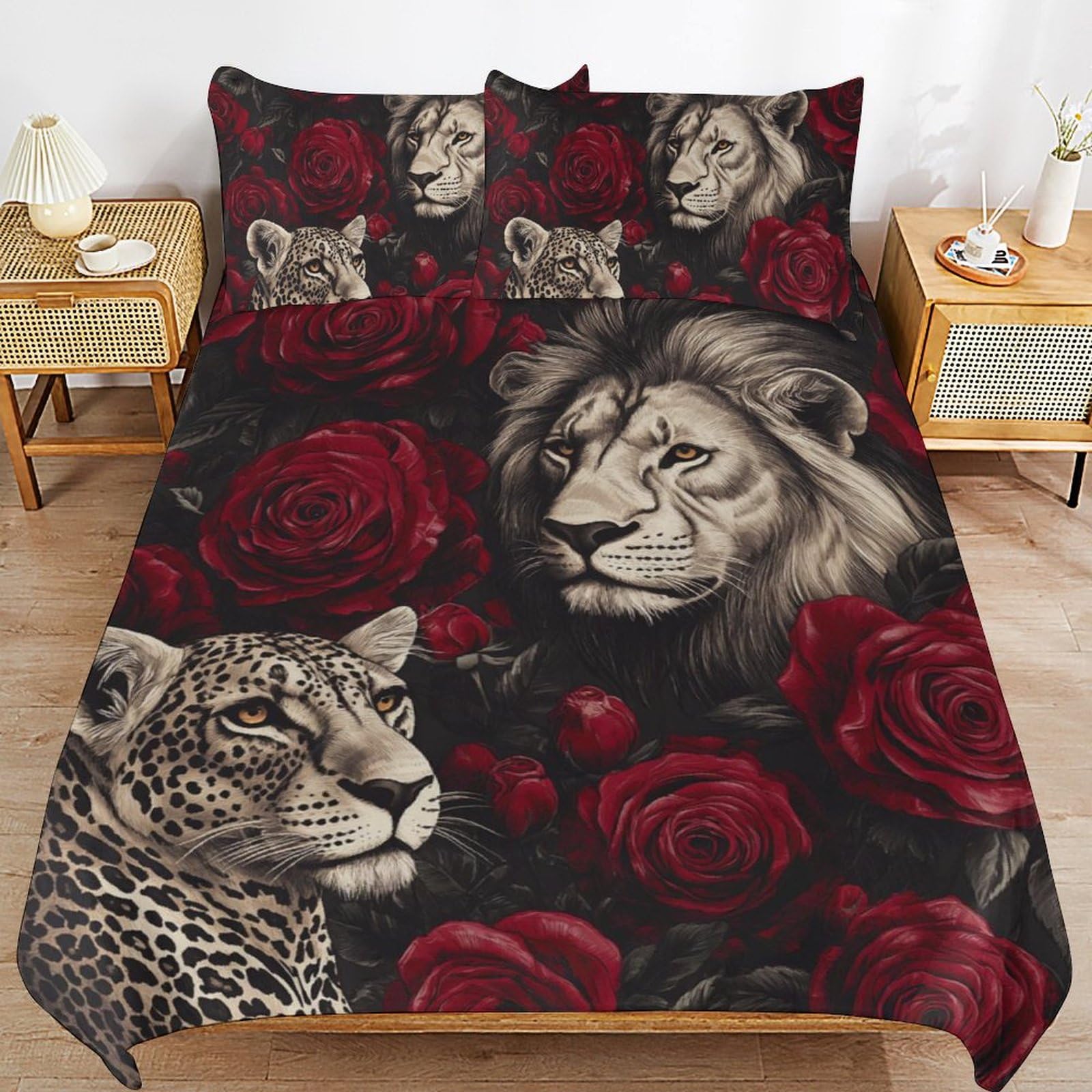 Juego de ropa de cama de microfibra con 2 fundas de almohada y cremallera