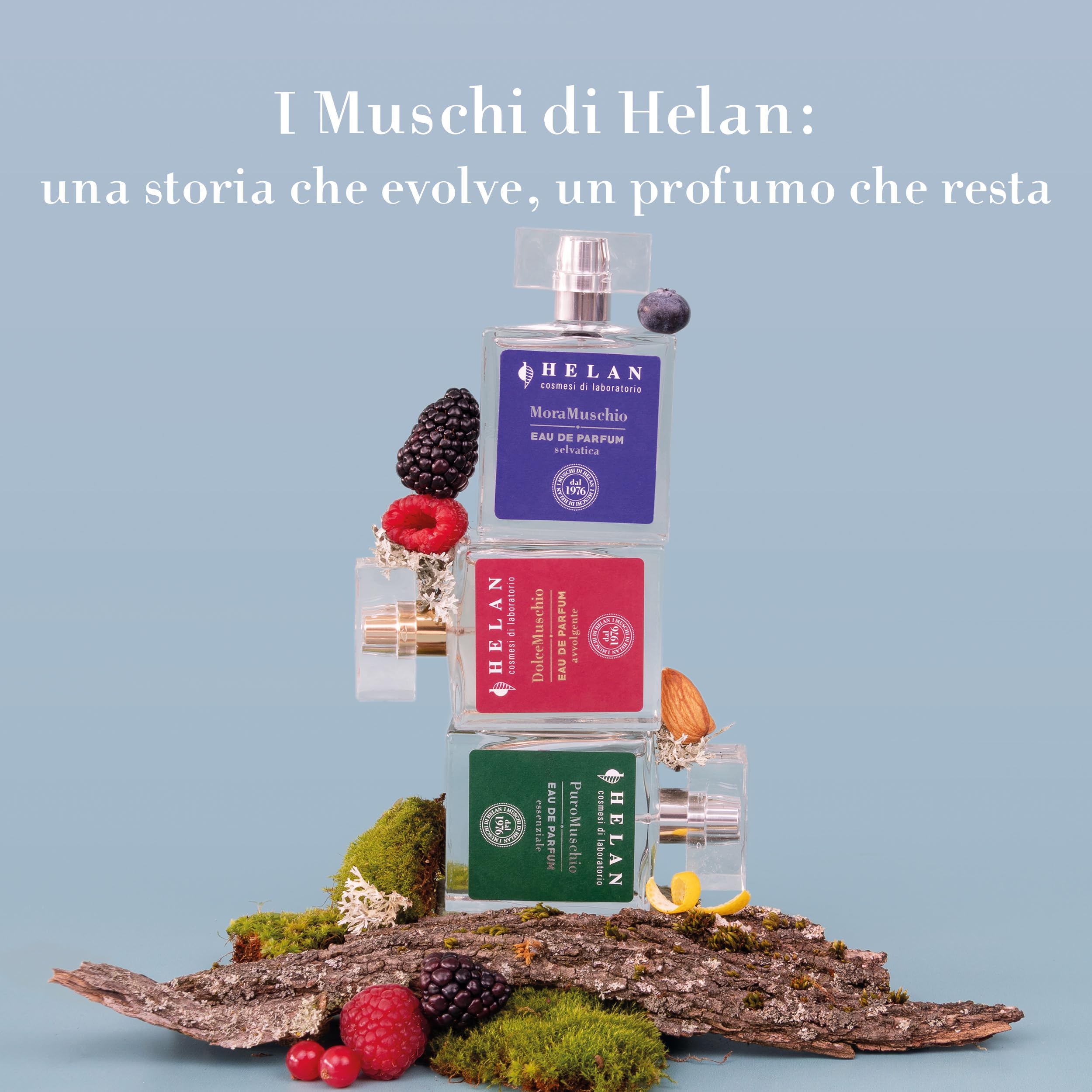 Helan Mora Moss - perfumy damskie dzikie perfumy, owocowe, kwiatowe i piżmowe z jeżyną, maliną, jagodą, dziką różą i drzewem sandałowym - 50 ml, wyprodukowano we Włoszech