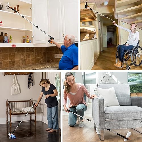 Miniatura 5 de Housolution Herramienta de agarre de alcance, agarrador extra largo de 43 pulgadas para ancianos, agarrador de garras de basura ligero y práctico