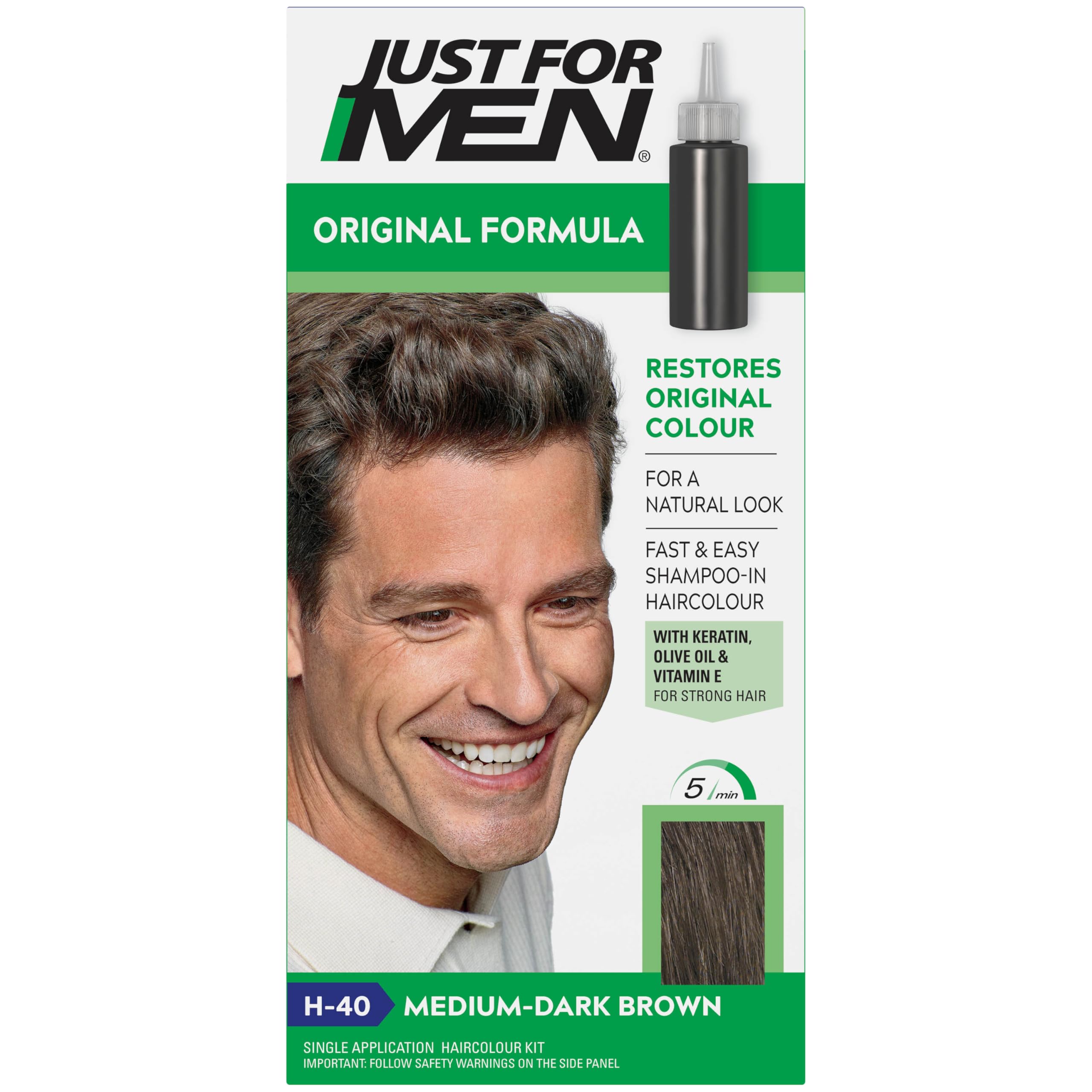Original Formula Dark Brown Hair Dye, Restores Original Colour for a Natural Look � H40