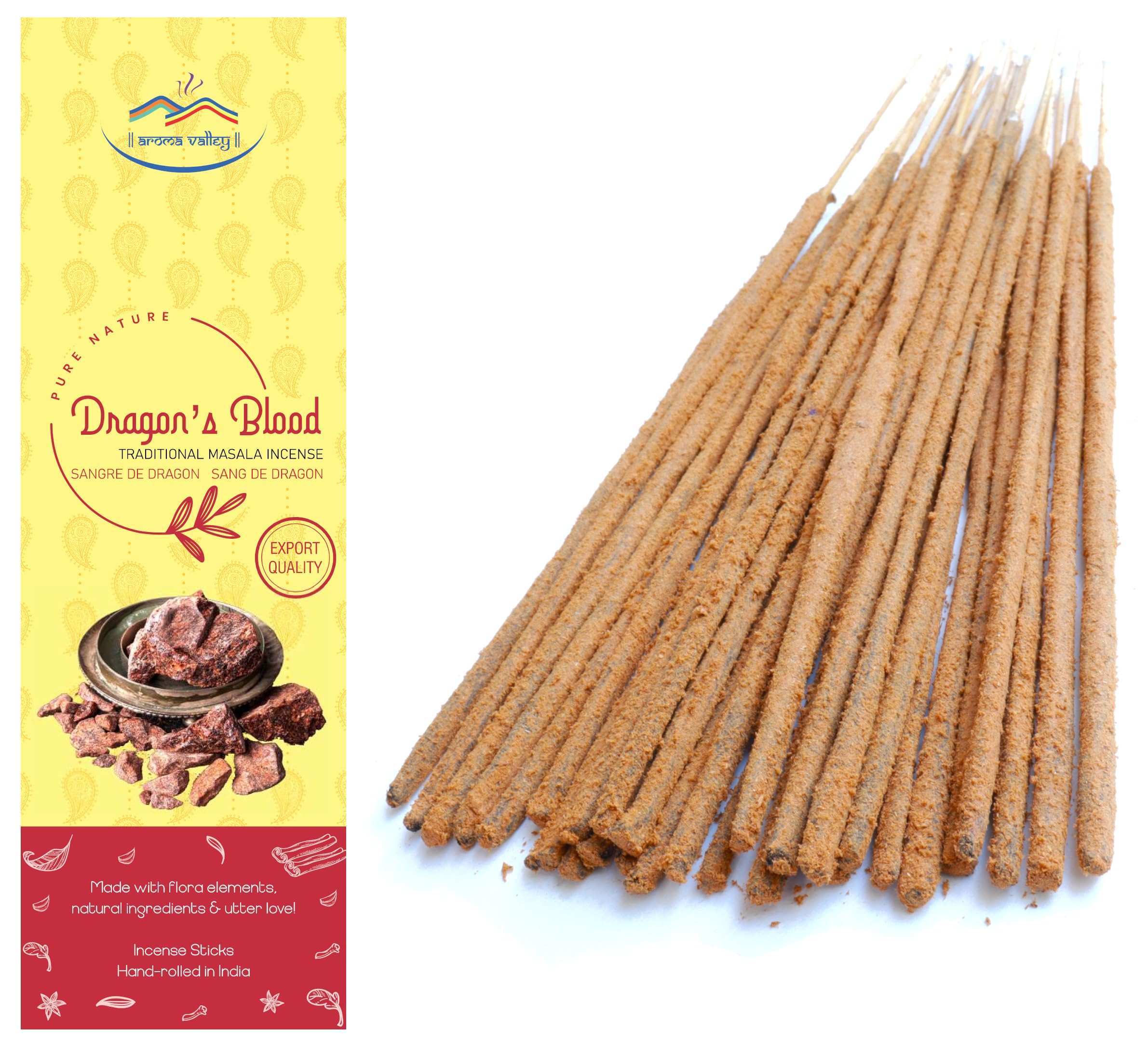 Dragon's Blood Incense Sticks - Traditional Handcrafted Masala Incense - 40 to 50 Sticks Approx.