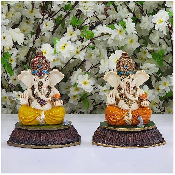 Buy AtoZ India Cart Small Ganesha Statue in Resin Lord Ganesha Idol for