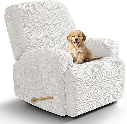 Miniatura 21 de Vansofy - Fundas elásticas para sofá reclinable, 8 piezas, funda suave de jacquard para sofá reclinable, protector de muebles con parte inferior