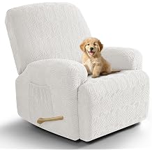 VANSOFY Stretch Recliner Chair Covers, 4-Pieces Slipcover, Porcelain White