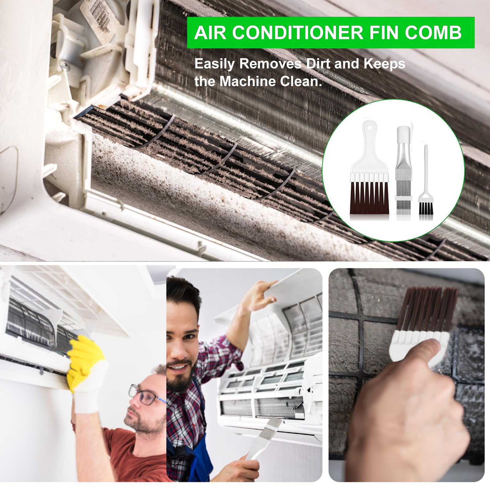 Kit Pulizia Condizionatore E Asciugatrice | 3 Spazzole Per Radiatori E Condensatori - Foto 12