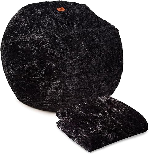 CordaRoy's Solo funda para silla de puf de piel sintética (el puf se vende por separado), tamaño Queen, color negro