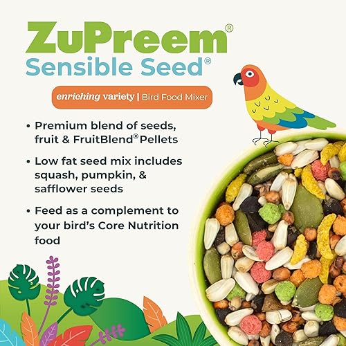 Miniatura 3 de ZuPreem Sensible Seed - Alimento para pájaros, periquito, periquito, loro, paloma, pellets de alimentación para pájaros y mezcla de semillas,