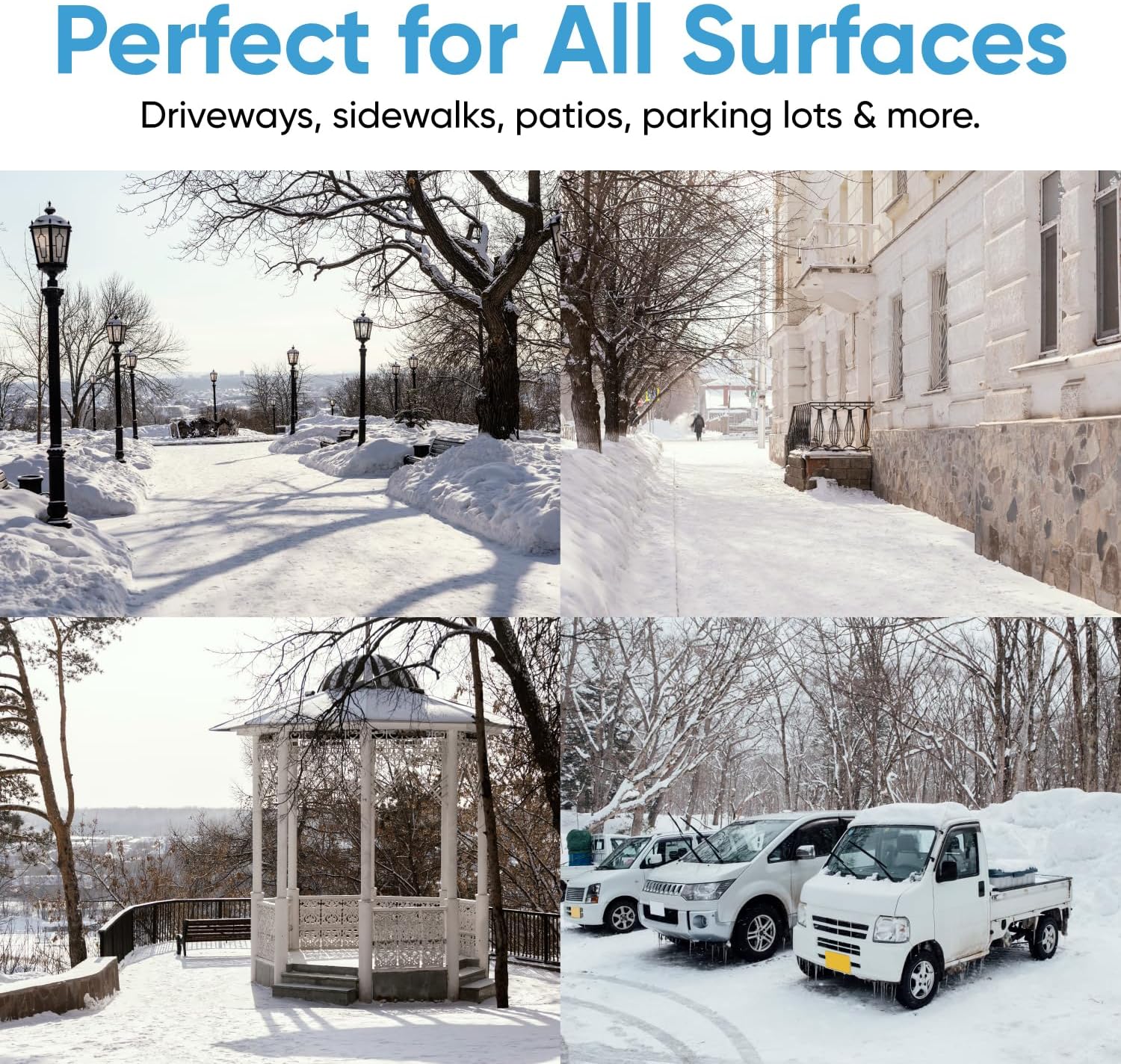 Superio Calcium Chloride Ice Melt Pet Safe Ice Melt Salt Deicer Pellets Heat for Snow and Ice on Concrete or Driveway (9.5 LB JUG)