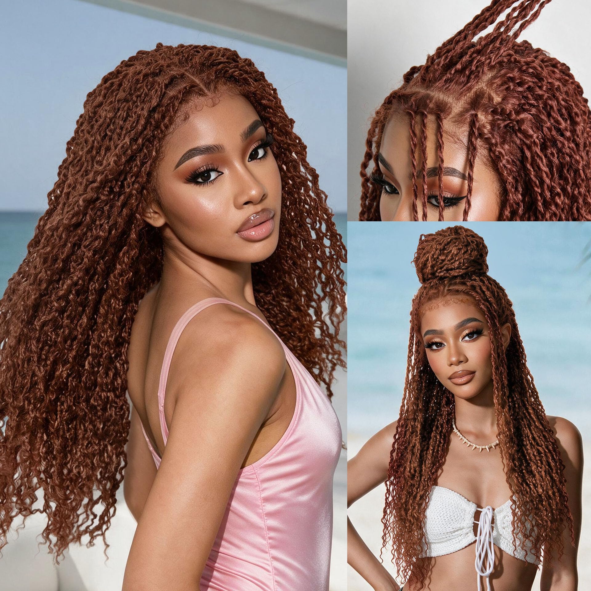 Photo 1 of Frodio Micro Twist Curly Wig 24" Ginger Brown