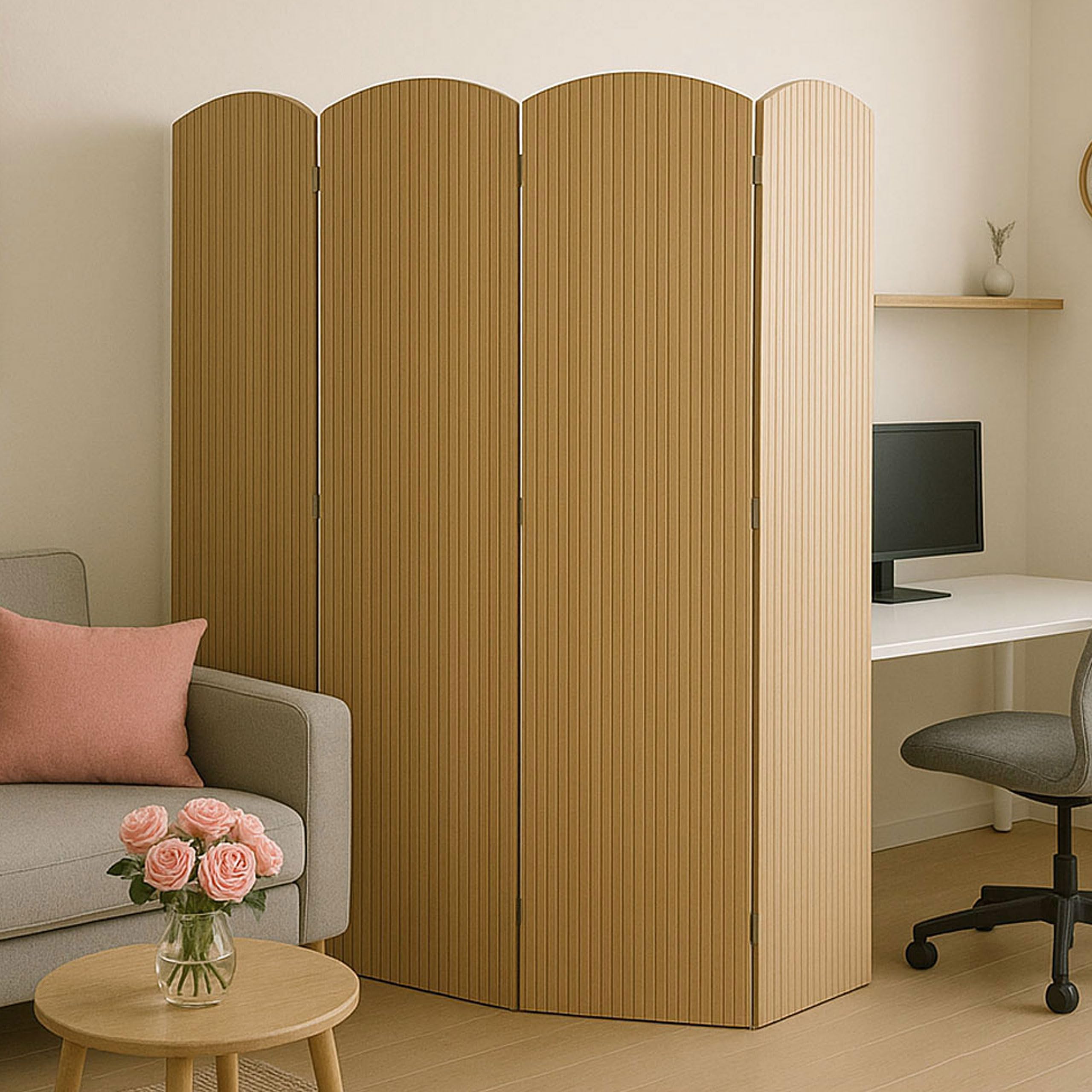 Paravent en Bambou HWC-O30 170 x 162 cm