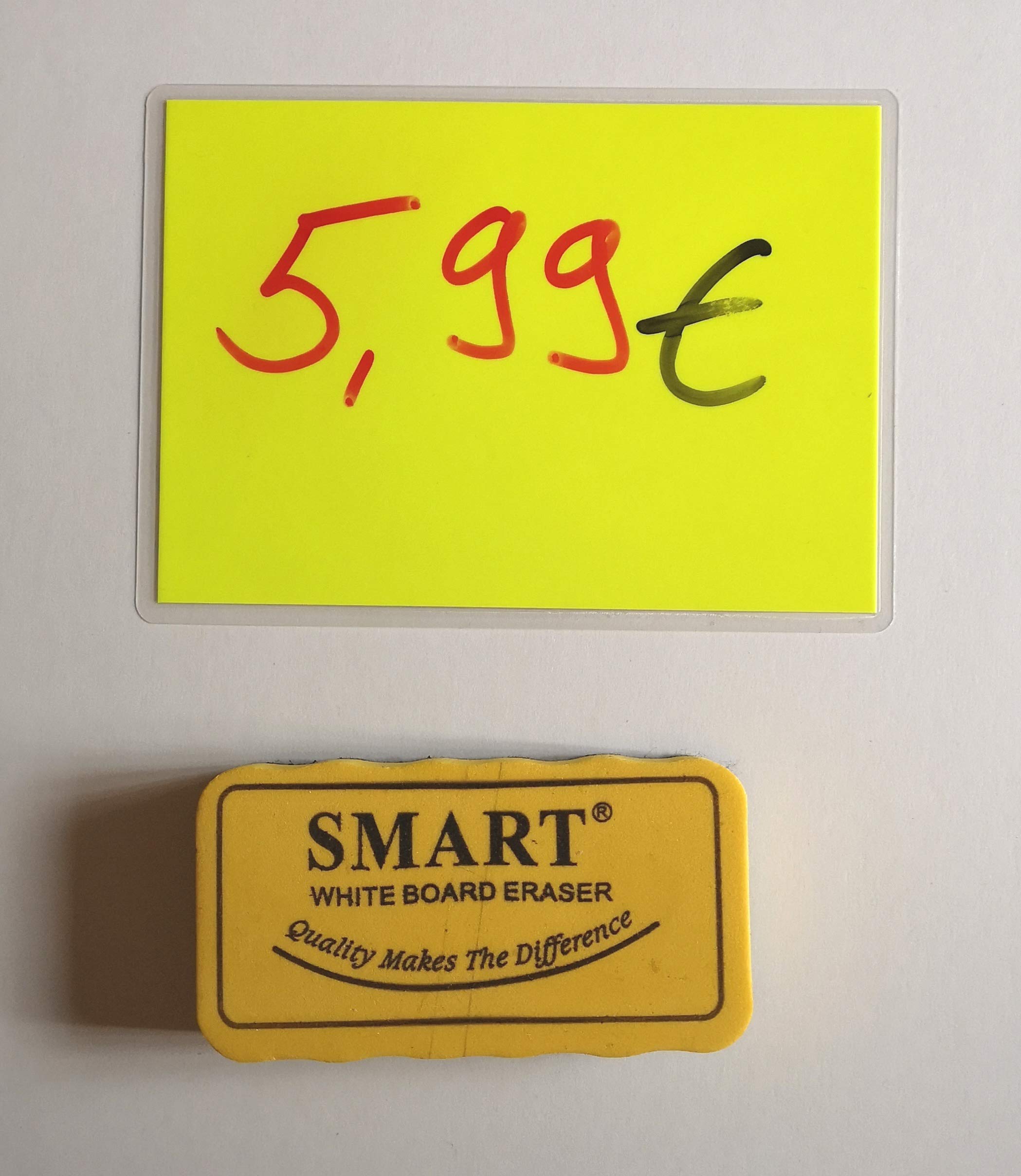 20 laminierte Preisschilder- SET 111 x 154 mm leuchtgelb für Obst und Gemüse Werbesymbole