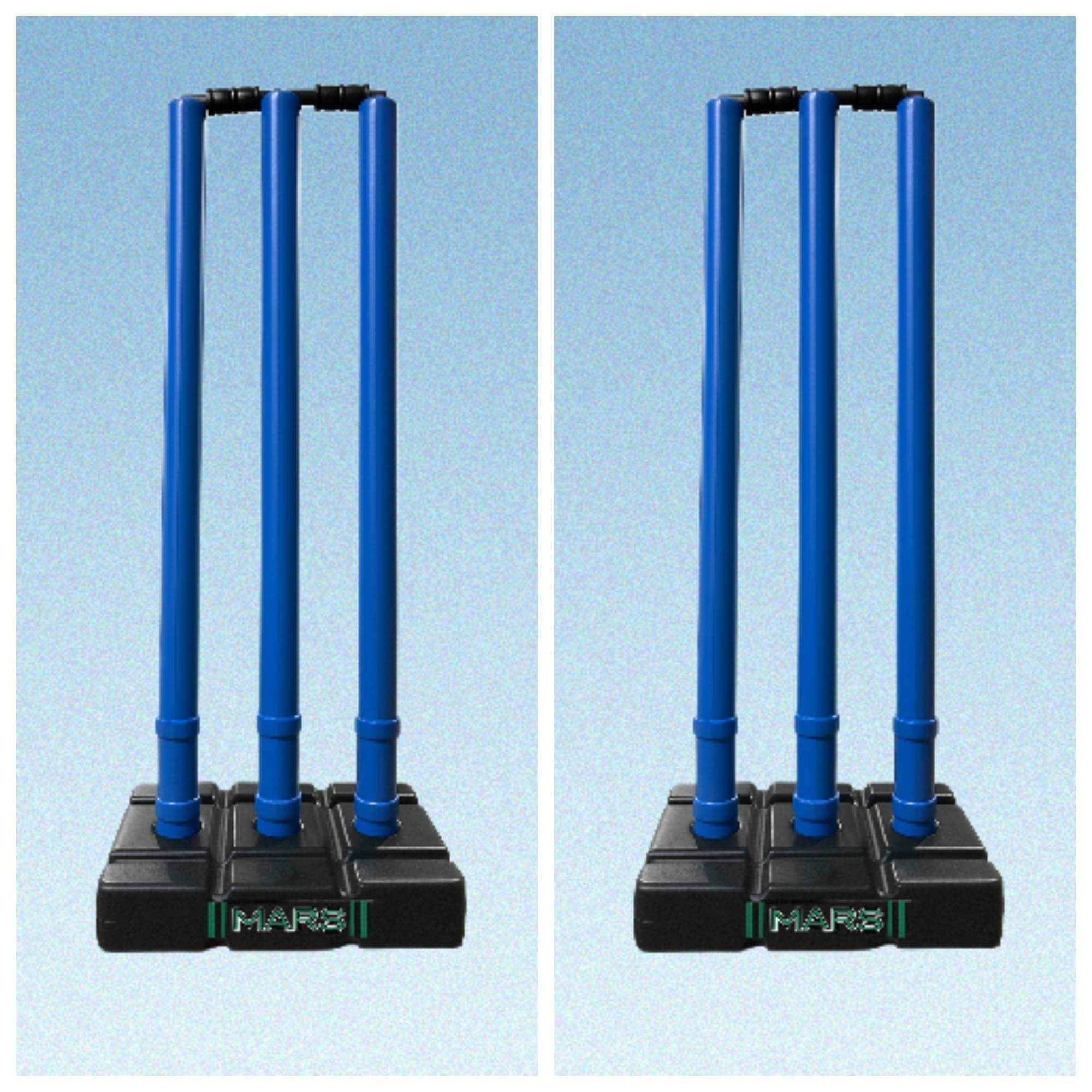 Mars International Cricket Stumps Set, Blue, Full Size, 6 Stumps with 4 Bails, Heavy Plastic, 2 Combo Set-image-36