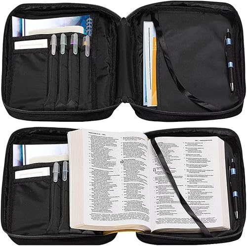 Miniatura 7 de Funda para la Biblia, añade tu diseño de foto, funda de libro para mujeres y hombres, bolsa protectora con asa y bolsillo con cremallera, funda para