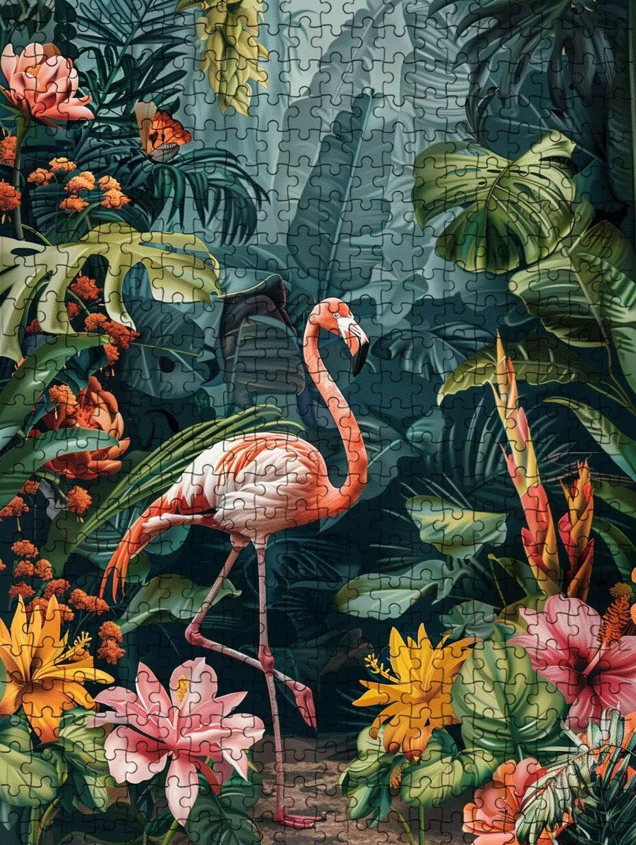 Puzzle 6000 Teile, Flamingo Blumen Puzzle Erwachsene 6000, Klassische Puzzles, Puzzlespiele für Die Ganze Familie, Mit Schöner Verpackung, Dekoration Puzzles und Geschenke FNKL3-572