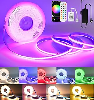 10M COB LED Streifen RGBW Warmweiß, WiFi Smart LED Strip Musik Sync, Punktloses Lichtband 672 LEDs/m, 24V LED Leiste Kompatibel mit Alexa/Google Home, App-Steuerung, inkl. Netzteil