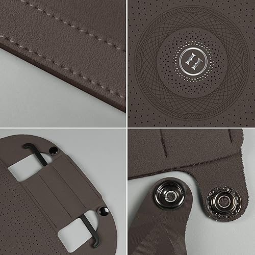 Miniatura 5 de Tapha Funda universal de asiento de automóvil de gamuza de lujo con reposacabezas, ultrafina y transpirable, interior con reflejos de piel de