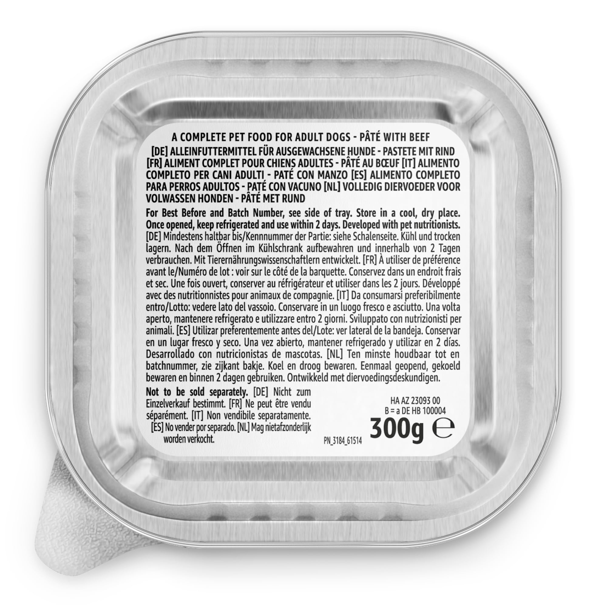 by Amazon, Cibo Umido per Cani, Paté di Manzo, 300g, Confezione da 10