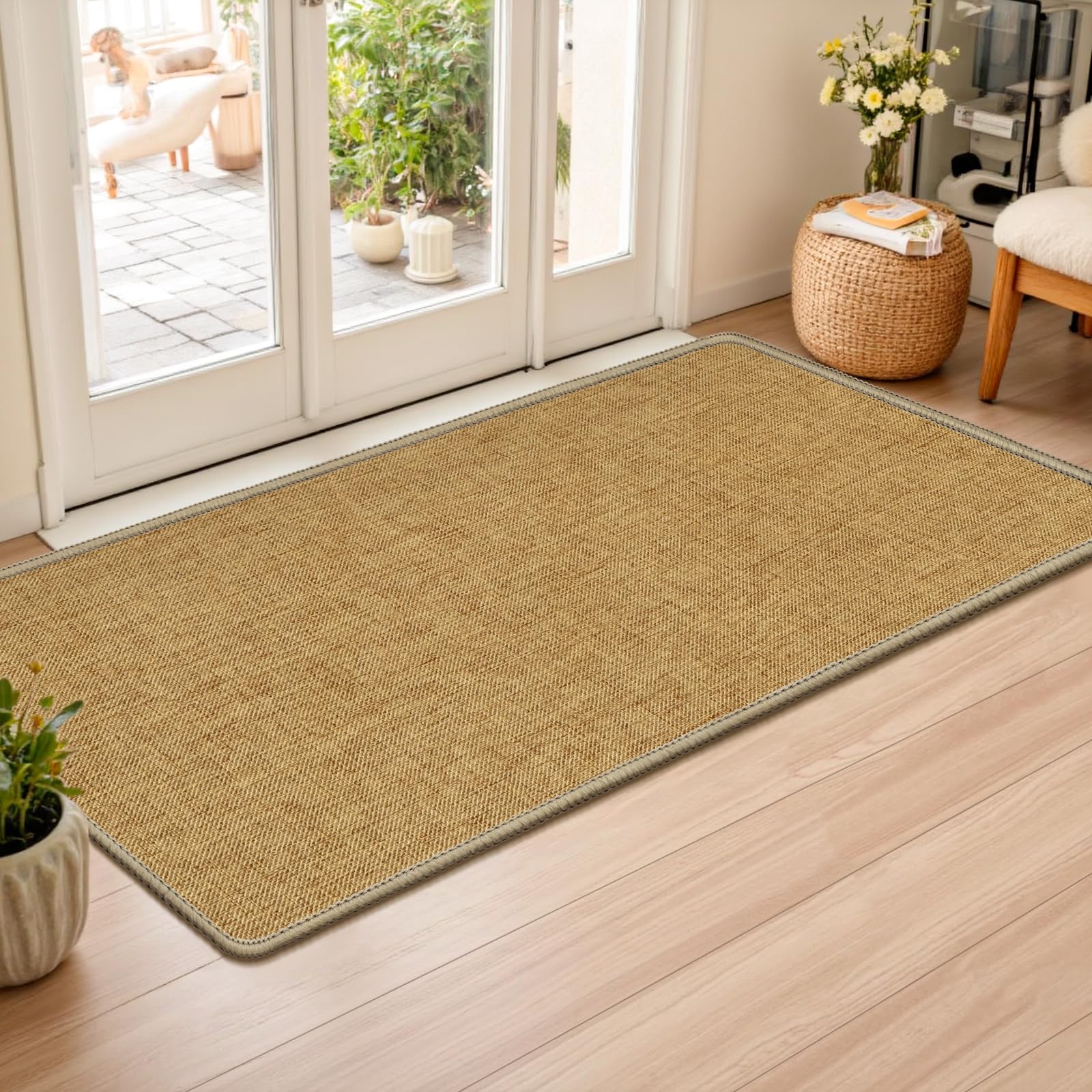 Ultra Thin Khaki Door Mat - Non Slip Entryway -28