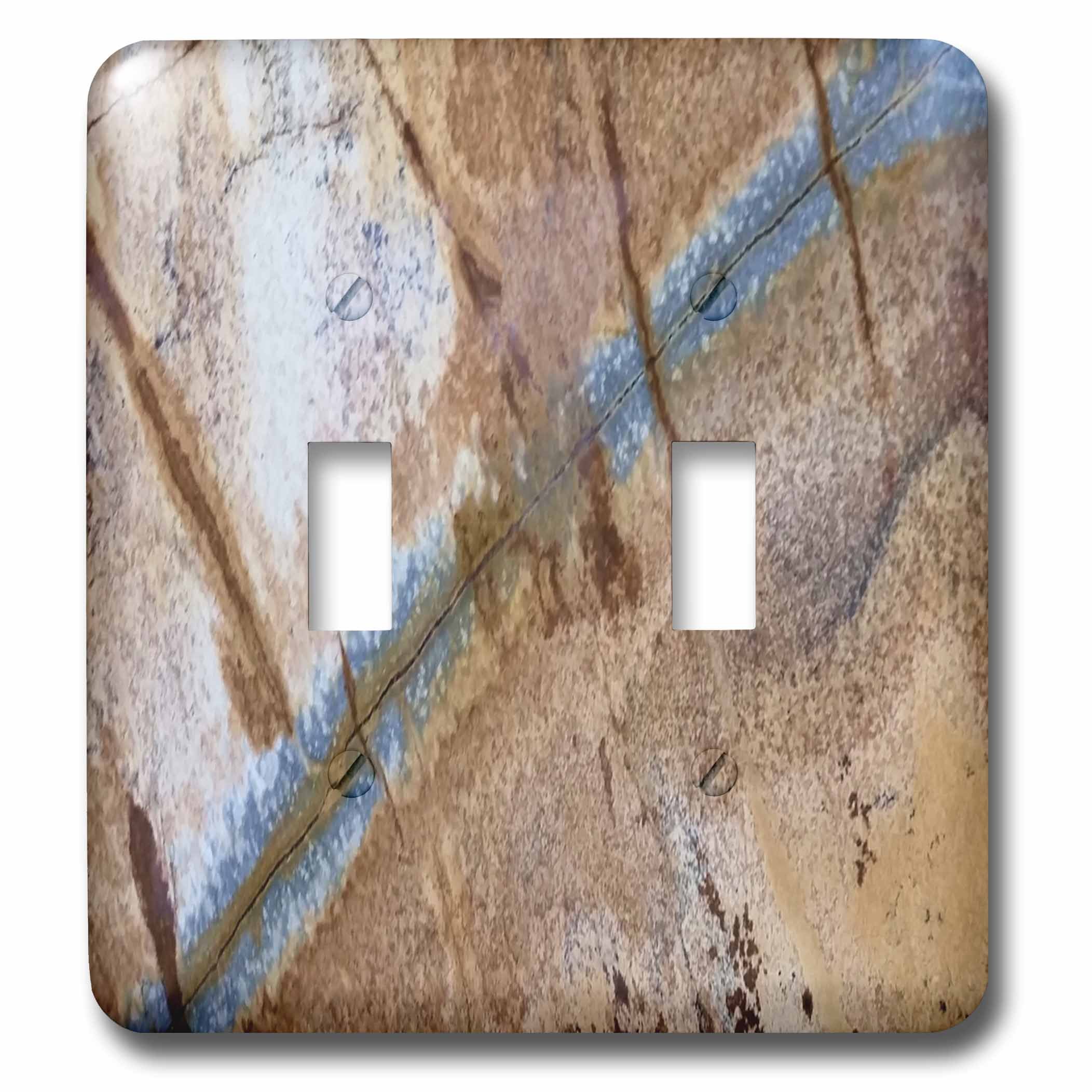 Interrupteur à bascule double effet granit beige bleu plaque murale double 3dRose