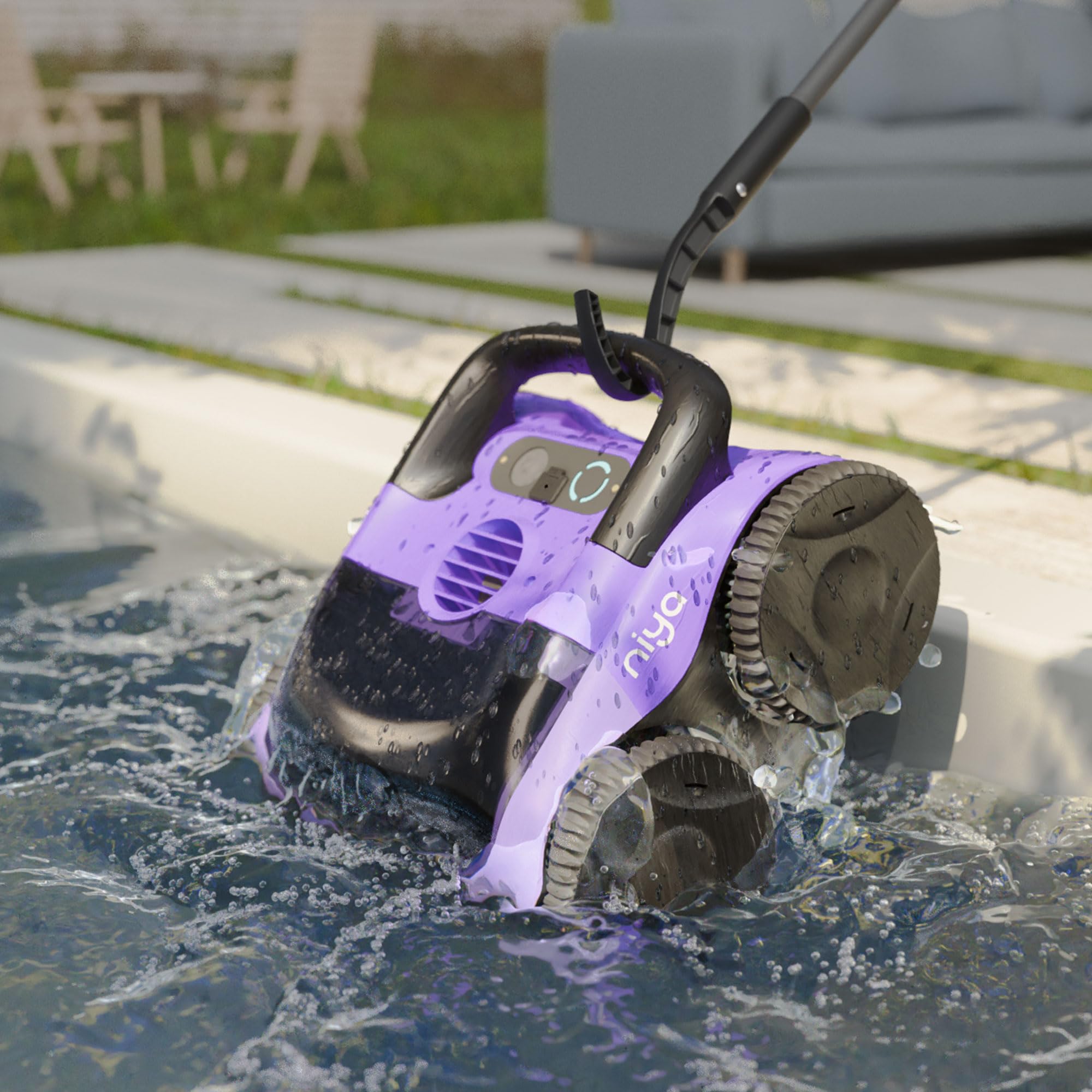 Niya Sonar F2 Robot Aspirateur de Piscine sans Fil par Les créateurs de Dolphin - Nettoyage Fond Uniquement, Durée de Cycle 1h30, pour piscines Hors-Sol et enterrées, jusqu'à 8 mètres