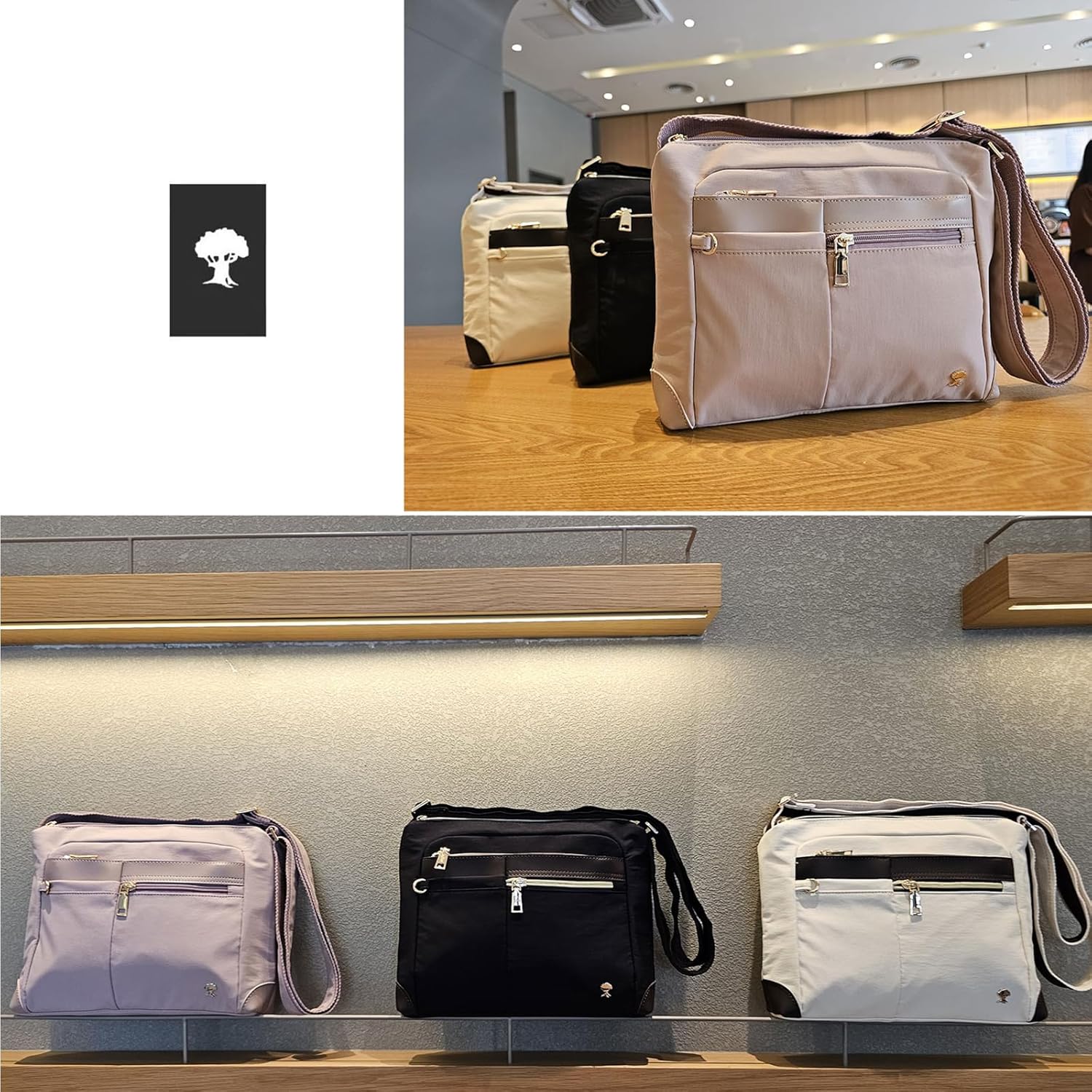 ESVAN Nylon Crossbody Bag For Women Waterproof Lightweight Casual Multi Pockets Shoulder Handbag Purse