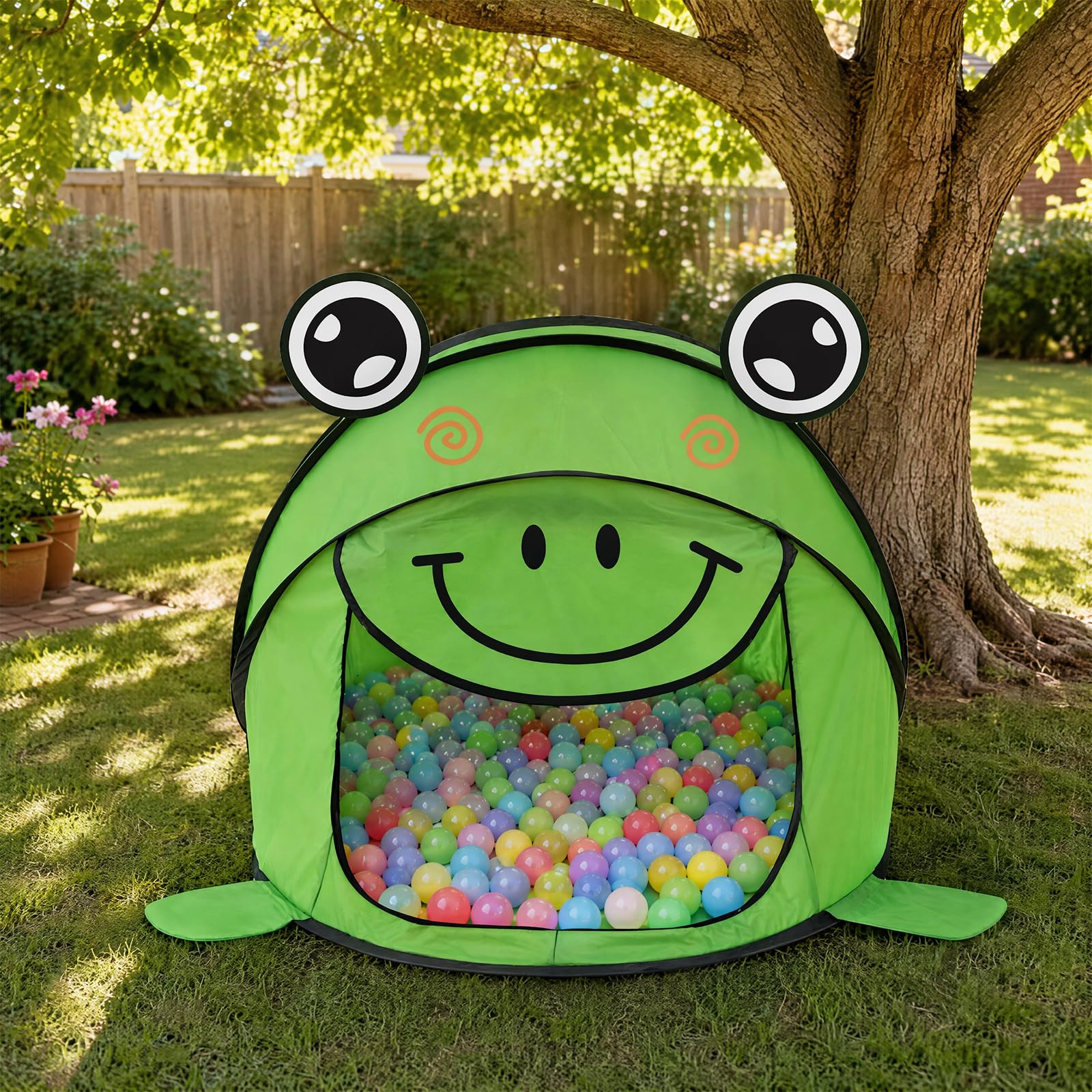 Kids Frog Cartoon Anti Mosquito Mesh Vent Instant Pop Up Namiot Zabawki | Dziecięca żaba z kreskówek przenośny namiot z siatką przeciw komarom wiatr i szybki wyskakujący zestaw dla dzieci