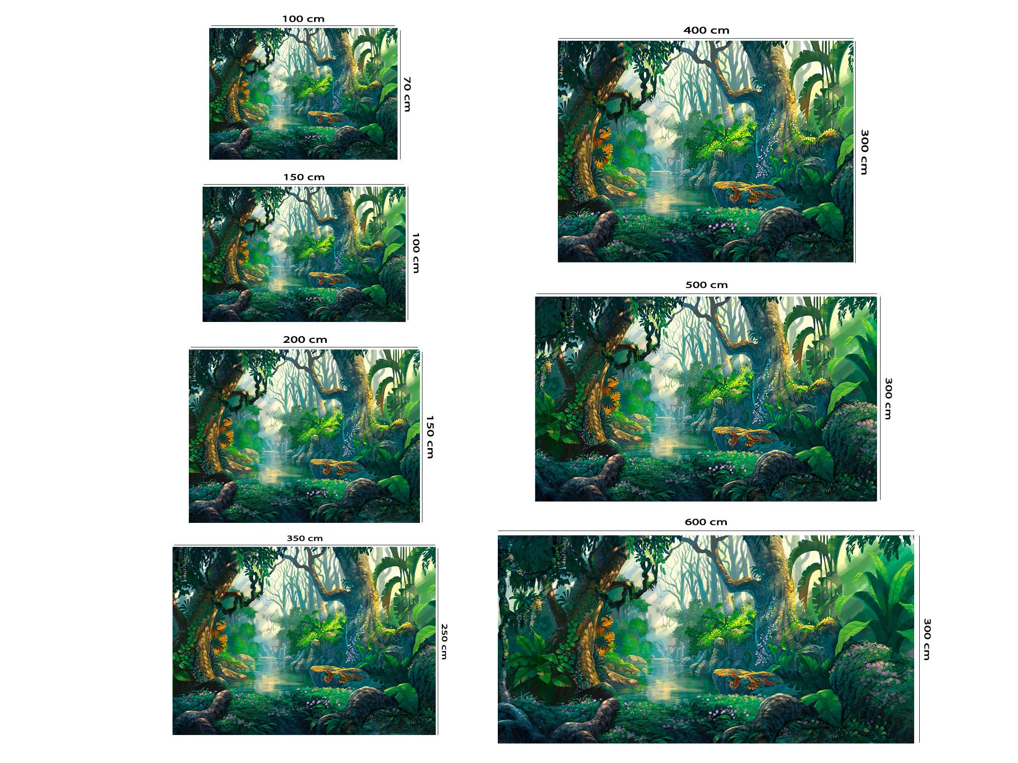 Oedim Sticker mural en vinyle pour déco chambre d'enfant Motif jungle 350 x 250 cm