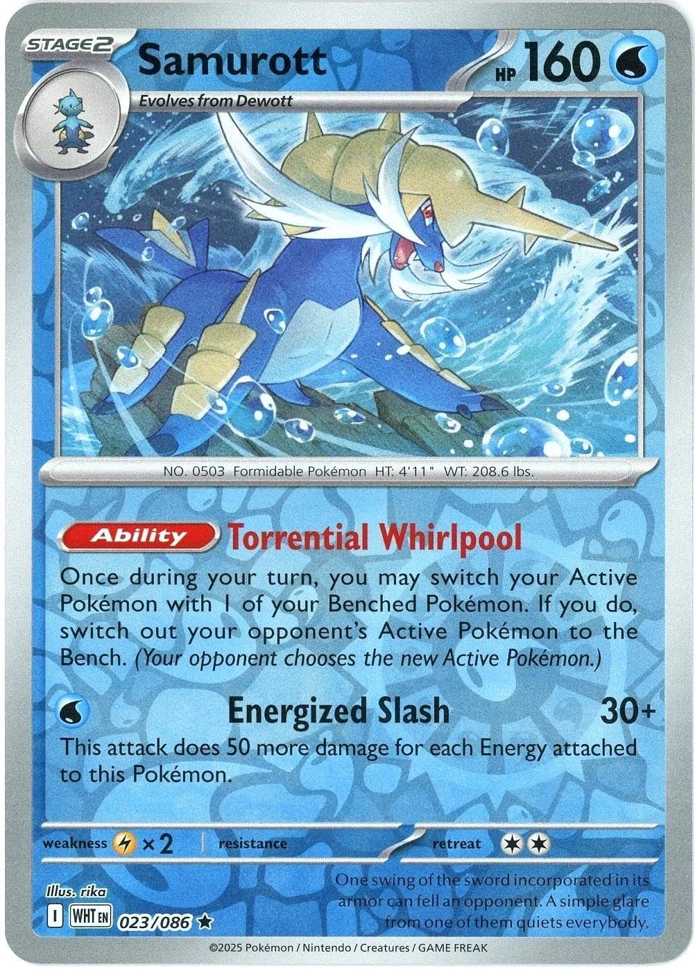 Pokemon - Samurott 023/086 - White Flare - Reverse Foil - Single Card