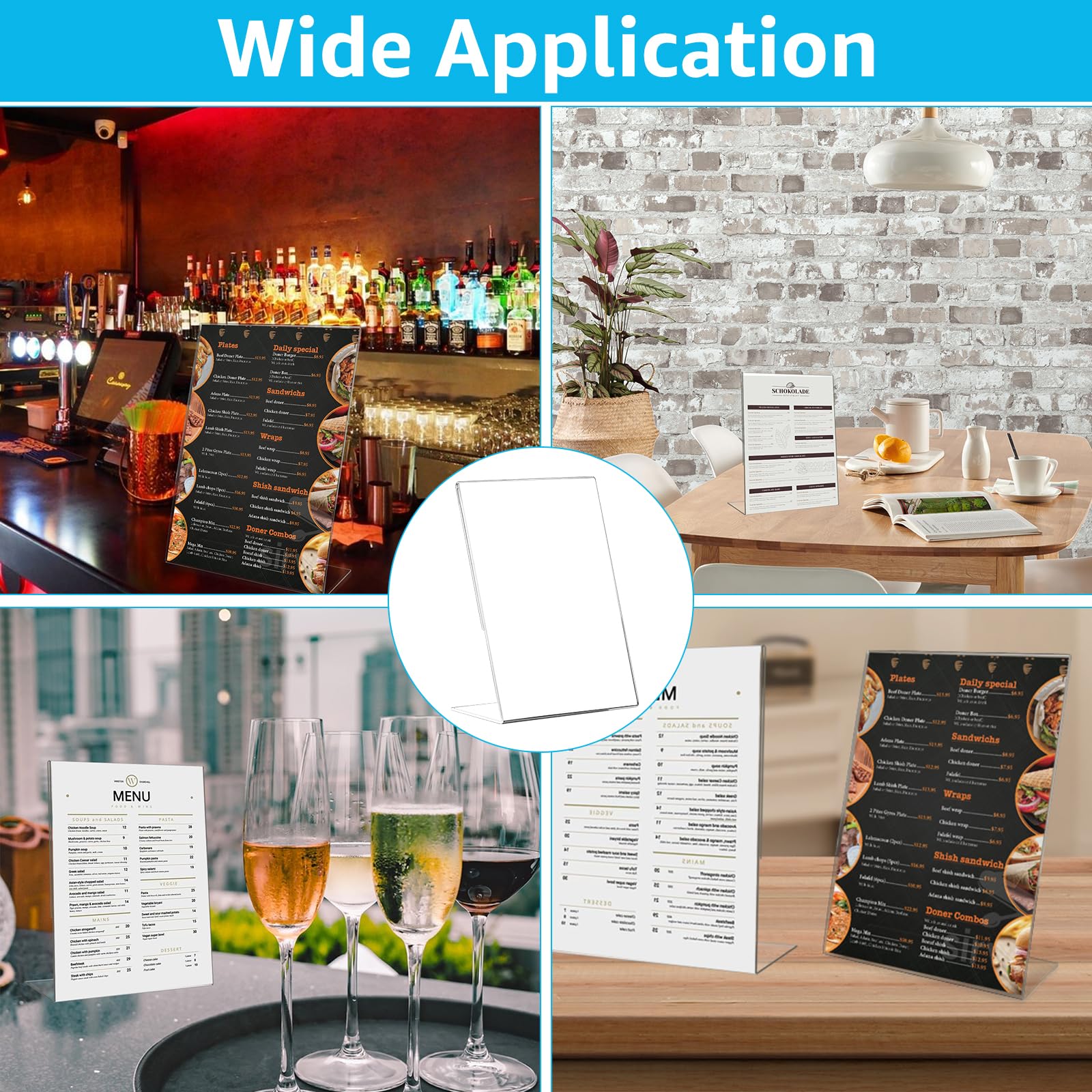 10 espositori da tavolo A4 formato A4 in acrilico per foto, caffè, ristoranti, esposizioni, uffici
