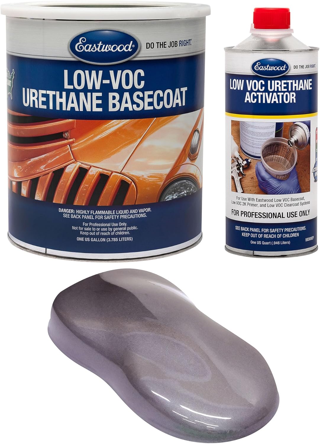 Eastwood 4:1 Chop Top Silver Metallic 2K Basecoat and Activator Automotive Spray Paint Kit Makes 5 Sprayable Quarts